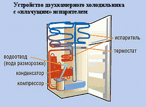 Устройство двухкамерного холодильника